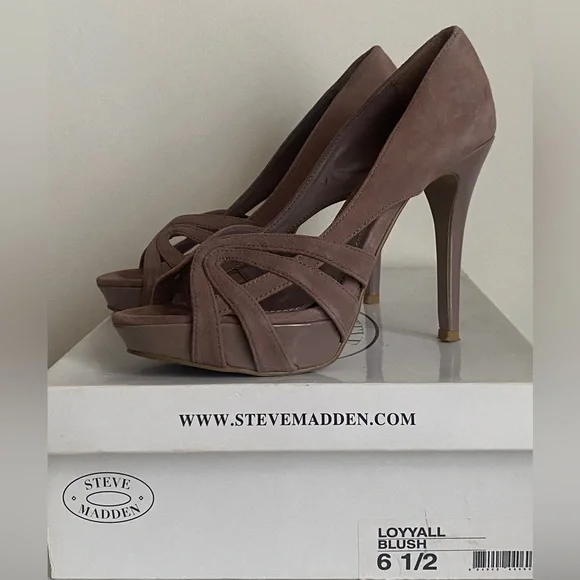 Steve Madden Loyyall Peep Toe Ultra High Heels Size 6.5 Blush Party Sexy Y2K - Picture 12 of 12